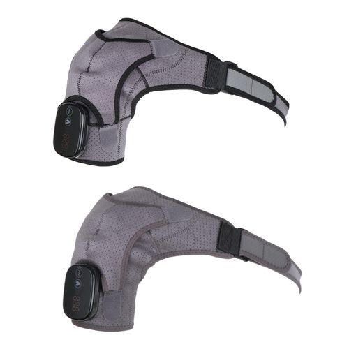Heated Shoulder Brace Wrapping  Gray Black