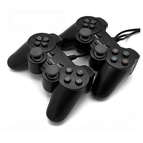 Twin USB Game Pad Double Shock Controller Joystick For PC With Analaogue Details