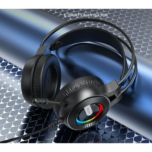 Yesido RGB Light Professional Gaming Headset  With Metal Earing-Black