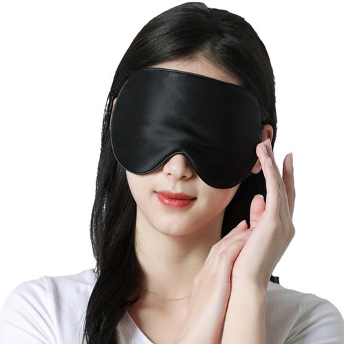 Sleeping Eye Mask Portable Lightweight Soft Blindfold for Nap Black