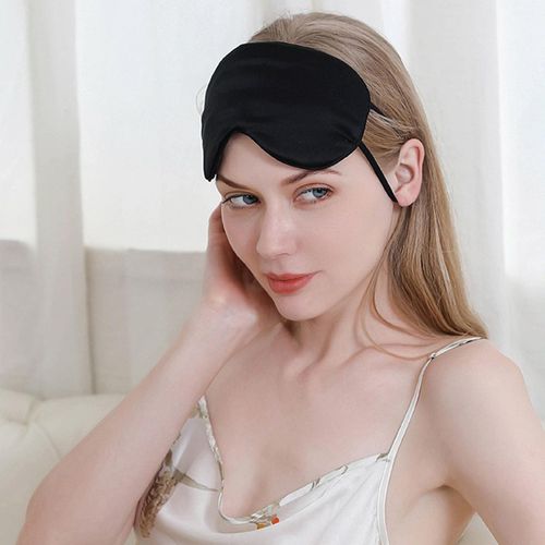 Sleeping Eye Mask Portable Lightweight Soft Blindfold for Nap Black