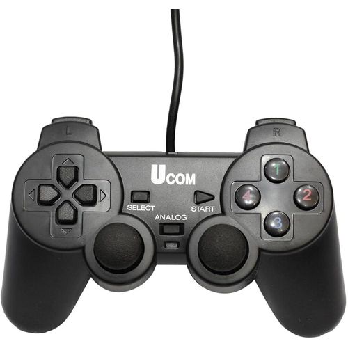 UCOM Wired Single PC Gamepad Joypad Joystick USB Gamepad - Black