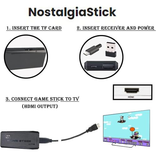 Topoo Retro Arcade Game Console HDMI Game Stick with 2 Wireless Gamepad Controllers 128G with 20000 Games for TV/PC