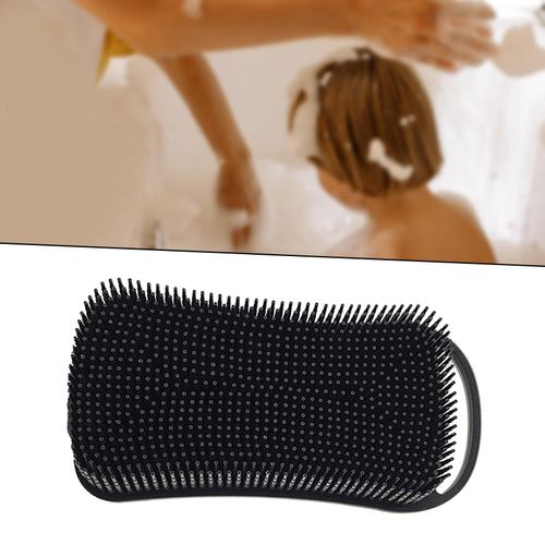 Soft Silicone Body Scrubber Bath Brush Scalp Massager Dual Use Black