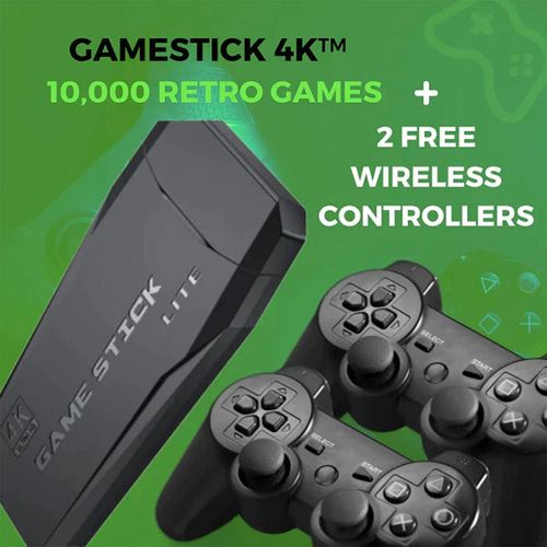 Topoo Retro Arcade Game Console Game Stick with 2 Wireless Gamepad Controllers 128G with 20000 Games for TV/PC