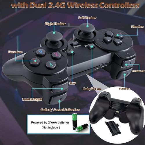 Topoo Retro Arcade Game Console Game Stick with 2 Wireless Gamepad Controllers 128G with 20000 Games for TV/PC