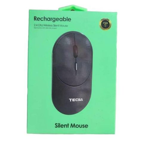 Tecsa Bluetooth Wireless Mouse, Dual Mode Slim Rechargeable Wireless Mouse Silent Cordless Mouse with Bluetooth 4.0 and 2.4G Wireless, Compatible with Laptop, PC, Windows Mac Android OS Tablet (Black)