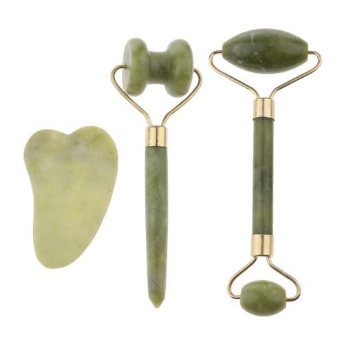 3 In 1 Facial Jade Roller Gua Sha Massager For Men Women