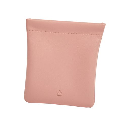 Pocket Cosmetic Bag PU Leather Soft Ladies Purse For Pink
