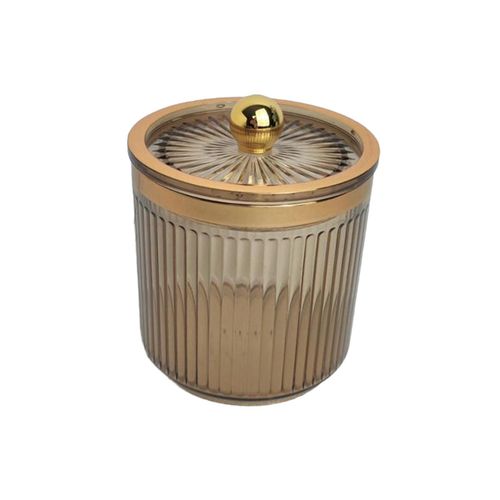 Makeup Cotton Swab Ball Pad Holder With Lid Qtip Amber