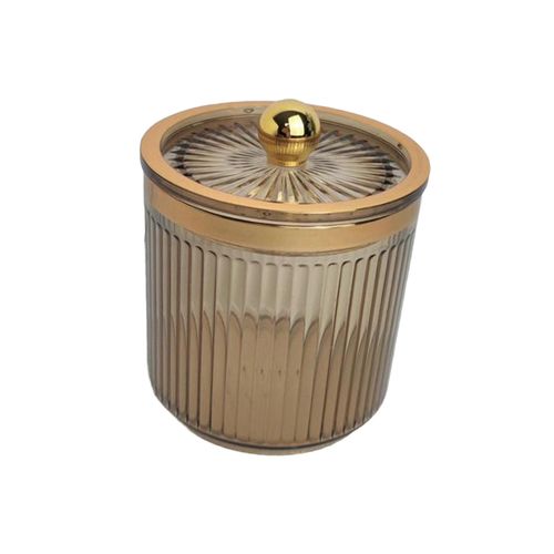 Makeup Cotton Swab Ball Pad Holder With Lid Qtip Amber