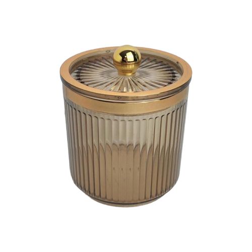 Makeup Cotton Swab Ball Pad Holder With Lid Qtip Amber