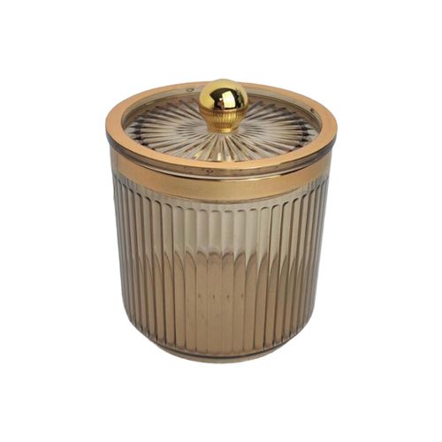 Makeup Cotton Swab Ball Pad Holder With Lid Qtip Amber