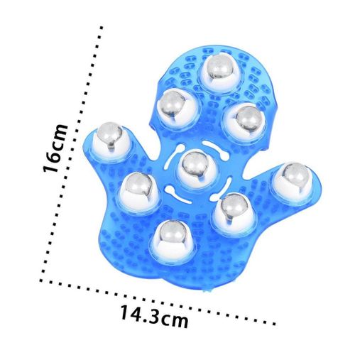 3 Massage Glove Hand Held 9 Massager Blue