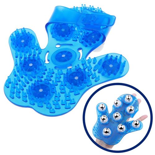 3 Massage Glove Hand Held 9 Massager Blue