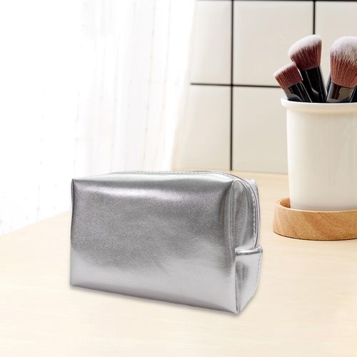 Small Makeup Bag PU Leather Toiletry Purse Cosmetic Square