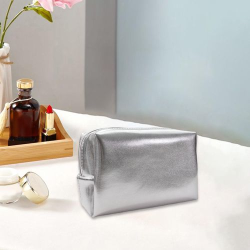 Small Makeup Bag PU Leather Toiletry Purse Cosmetic Square