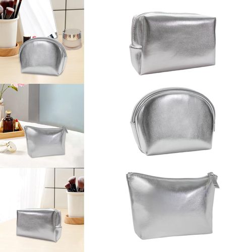 Small Makeup Bag PU Leather Toiletry Purse Cosmetic Square
