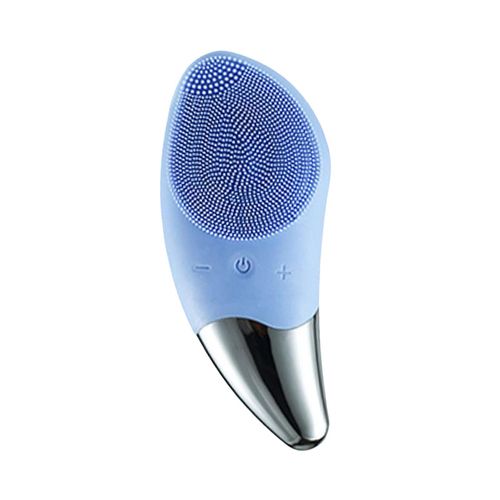 Ultrasonic Electric Waterproof Silicone Facial Cleansing Brush Blue