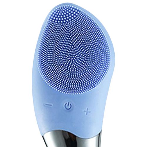 Ultrasonic Electric Waterproof Silicone Facial Cleansing Brush Blue