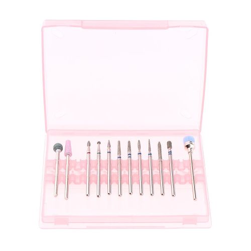 12pcs Nail Drill Bits Cuticle Cleaner Dust Drill Brush Rotary