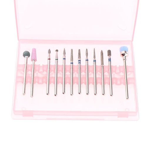 12pcs Nail Drill Bits Cuticle Cleaner Dust Drill Brush Rotary