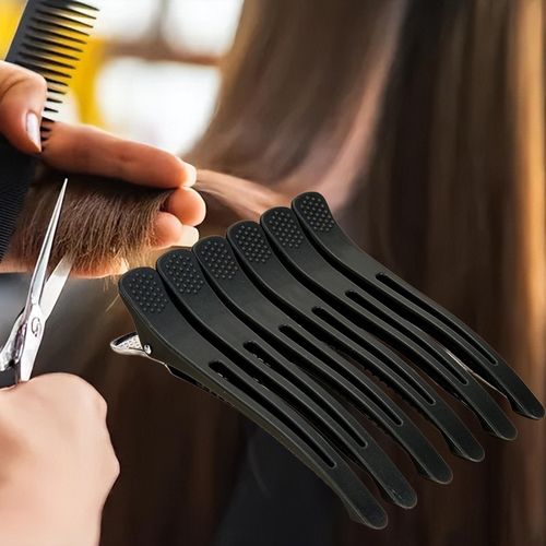 6Pcs Duck Billed Hair Clips Anti Slip Alligator Hair Black