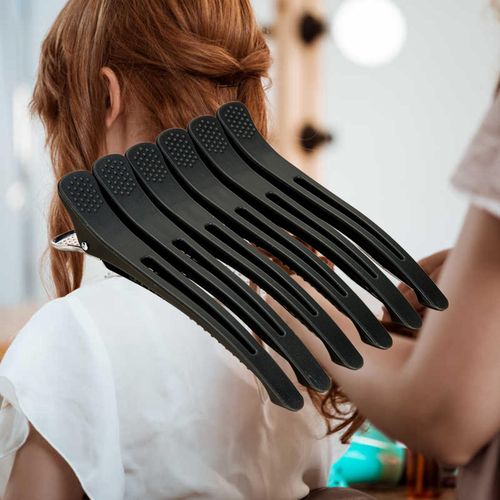 6Pcs Duck Billed Hair Clips Anti Slip Alligator Hair Black