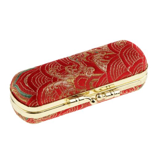 Retro Double Case Storage Box Holder With Mirror Random