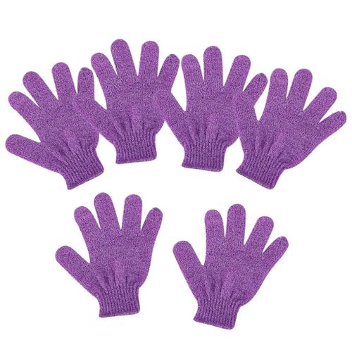 Set Of 3 Pairs Double Sided Exfoliating Gloves Body