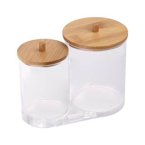 Acrylic Cotton Swabs Holder Cotton Round Pads 2 In 1