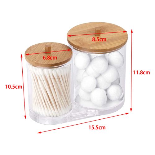 Acrylic Cotton Swabs Holder Cotton Round Pads 2 In 1