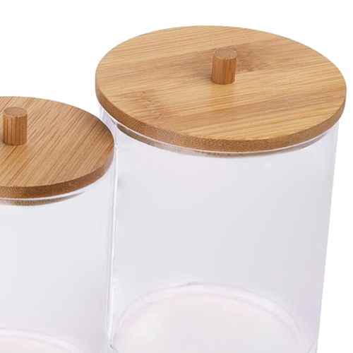 Acrylic Cotton Swabs Holder Cotton Round Pads 2 In 1