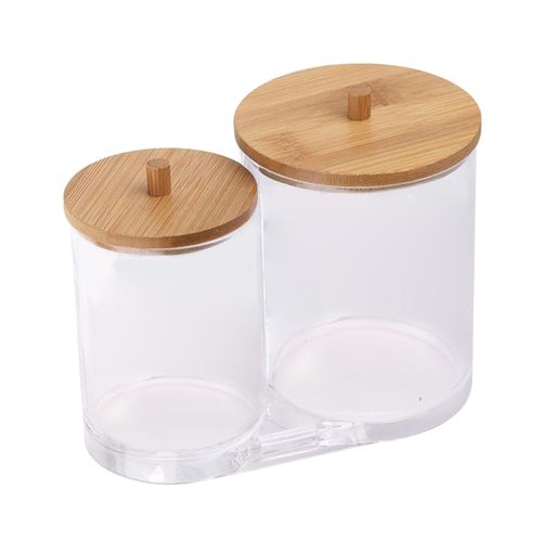 Acrylic Cotton Swabs Holder Cotton Round Pads 2 In 1
