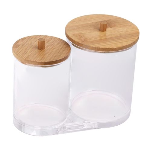 Acrylic Cotton Swabs Holder Cotton Round Pads 2 In 1