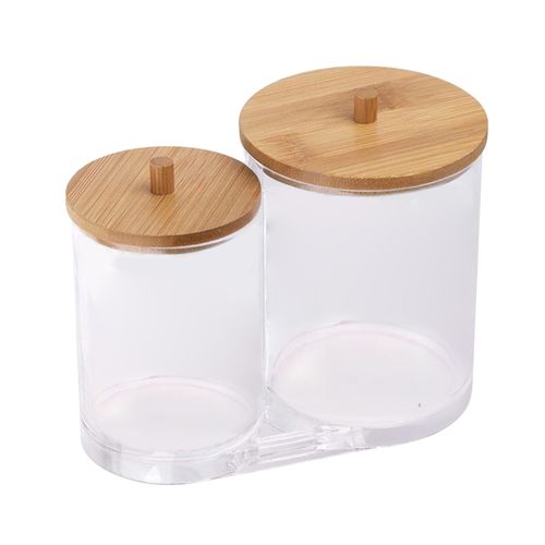 Acrylic Cotton Swabs Holder Cotton Round Pads 2 In 1
