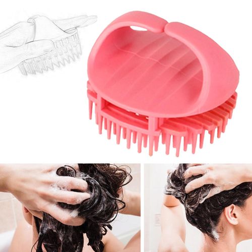 Shampoo Brush  Hair Cleaning Brush For Oily Pink