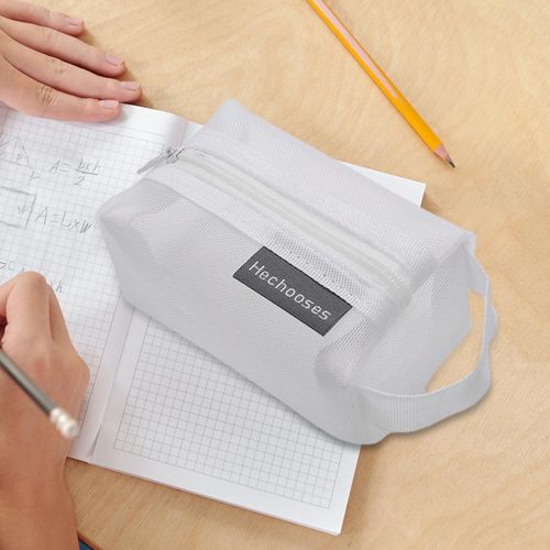 Nylon Mesh Zipper Pouch Toiletry Organizer Bag Makeup
