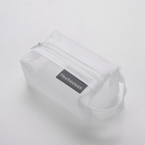 Nylon Mesh Zipper Pouch Toiletry Organizer Bag Makeup