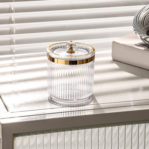 Makeup Cotton Swab Ball Pad Holder With Lid Cosmetic Clear