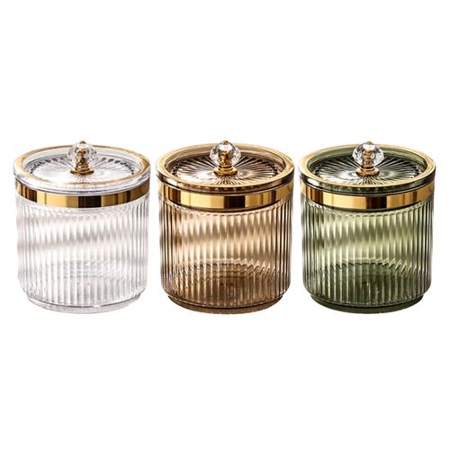Makeup Cotton Swab Ball Pad Holder With Lid Cosmetic Clear