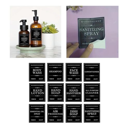 3 X 12 Pieces Waterproof Soap Labels 80mm*70mm Shampoo