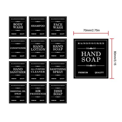 3 X 12 Pieces Waterproof Soap Labels 80mm*70mm Shampoo