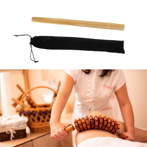 Massager Tool Bamboo  Stick For Body 45x3cm With Bag