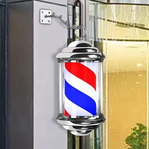 Barber Pole Light Stripe Rotating Hair Salon Shop Sign For