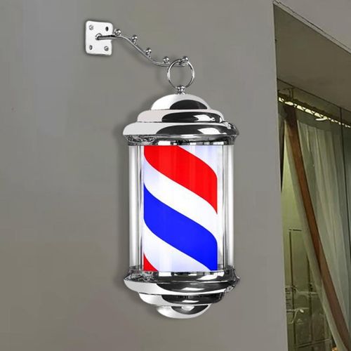 Barber Pole Light Stripe Rotating Hair Salon Shop Sign For
