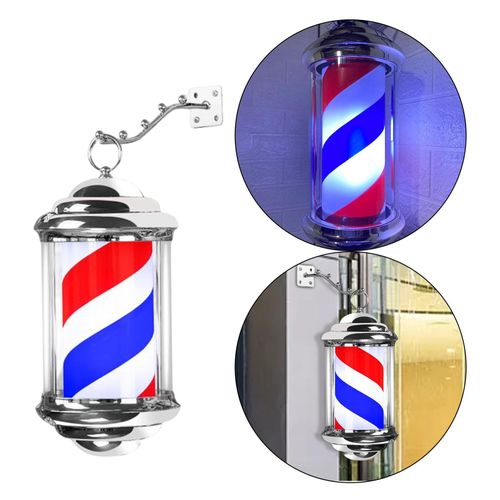 Barber Pole Light Stripe Rotating Hair Salon Shop Sign For