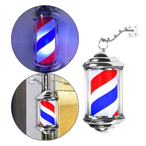 Barber Pole Light Stripe Rotating Hair Salon Shop Sign For