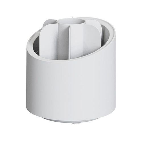 Rotating Makeup Brush Holder 6 Compartments Pen Cup Desk White no Lid
