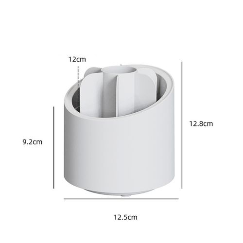 Rotating Makeup Brush Holder 6 Compartments Pen Cup Desk White no Lid